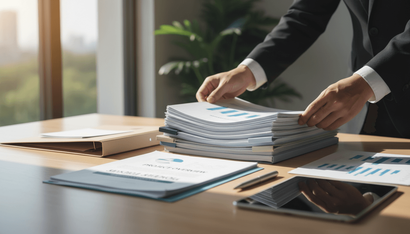 Organised immigration documents on a desk
