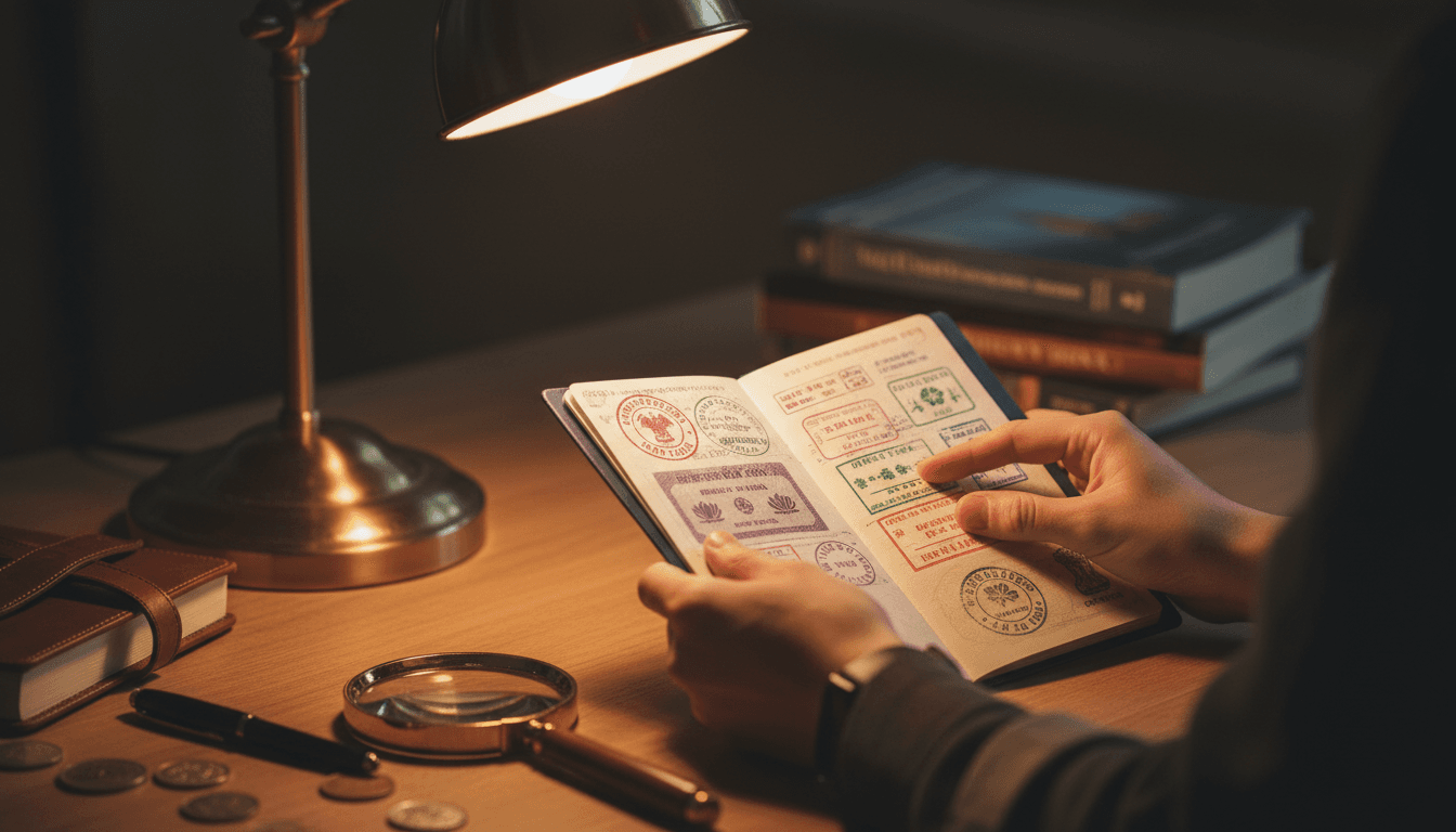 Passport and visa documents being checked